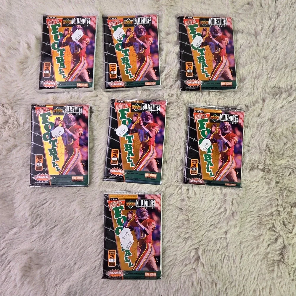 Lot of 7 1996 Upper Deck Collector's Choice NFL Football Unopened Packs Sealed